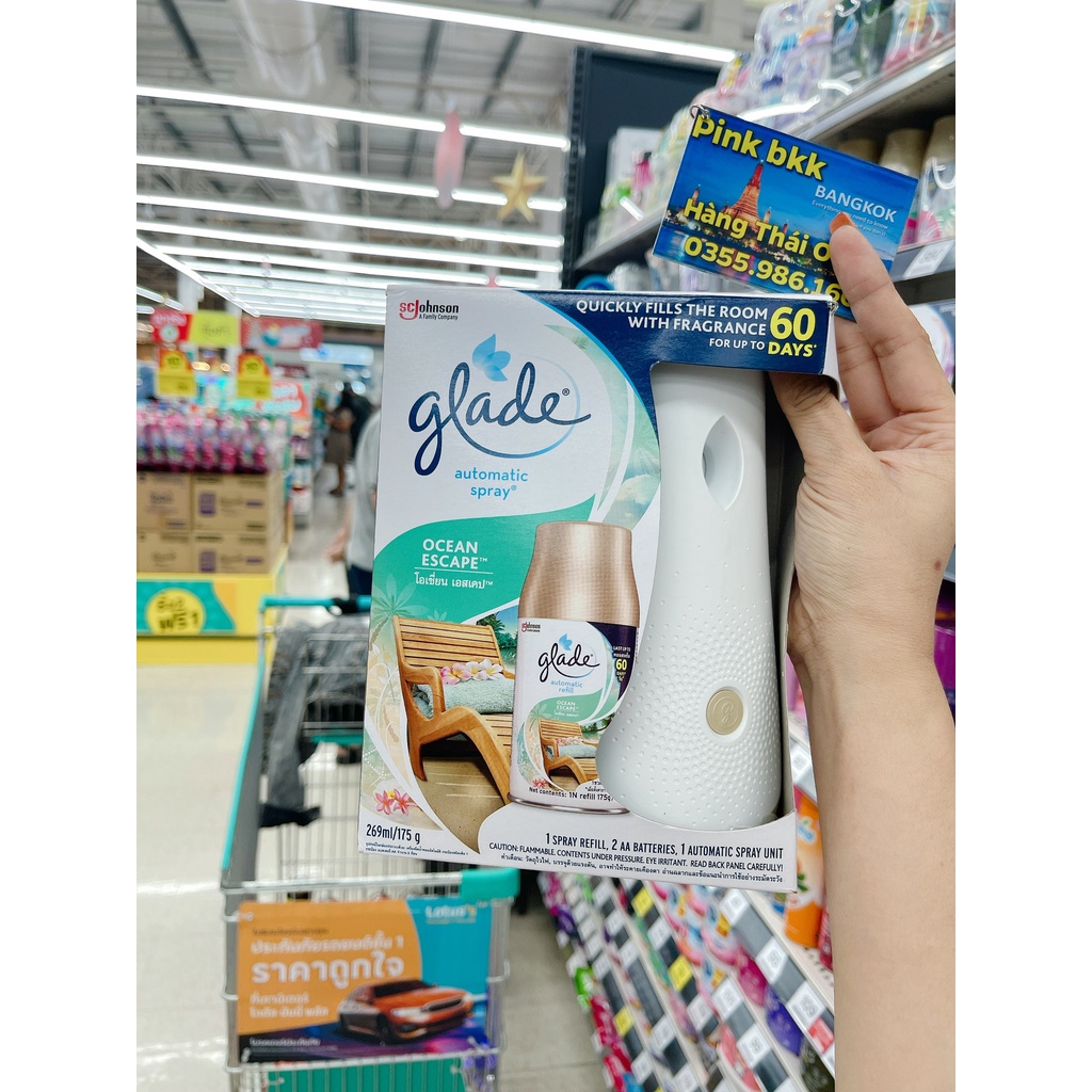 Lõi và máy xịt thơm phòng Glade tự động hàng nhập khẩu Thái Lan Glade automatic refill Thai land