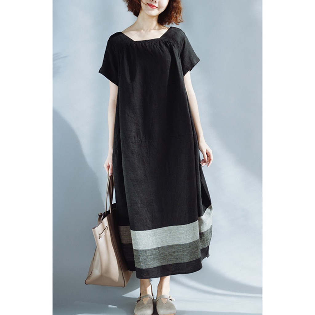 B284 đầm big size freesize đầm bầu dáng suông cổ vuông trẻ trung phong cách hiện đại