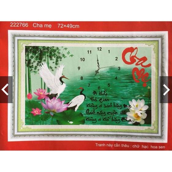 Tranh thêu chữ thập cha mẹ 222766 (72 x 49 cm)