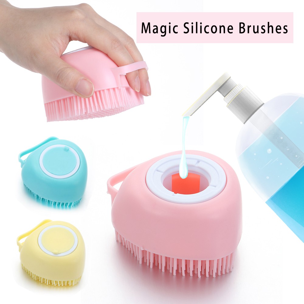 Bàn chải tắm bằng silicon nhiều màu sắc cho thú cưng