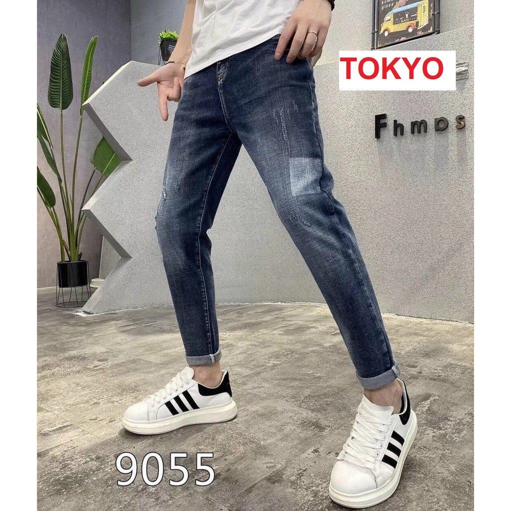 QUẦN JEAN NAM TRƠN CHẤT BÒ XANH WASH LOANG NHẬT BẢN KJ9055 TOKYOSHOP | BigBuy360 - bigbuy360.vn