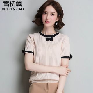 Áo len tay ngắn mỏng mịn Quảng châu