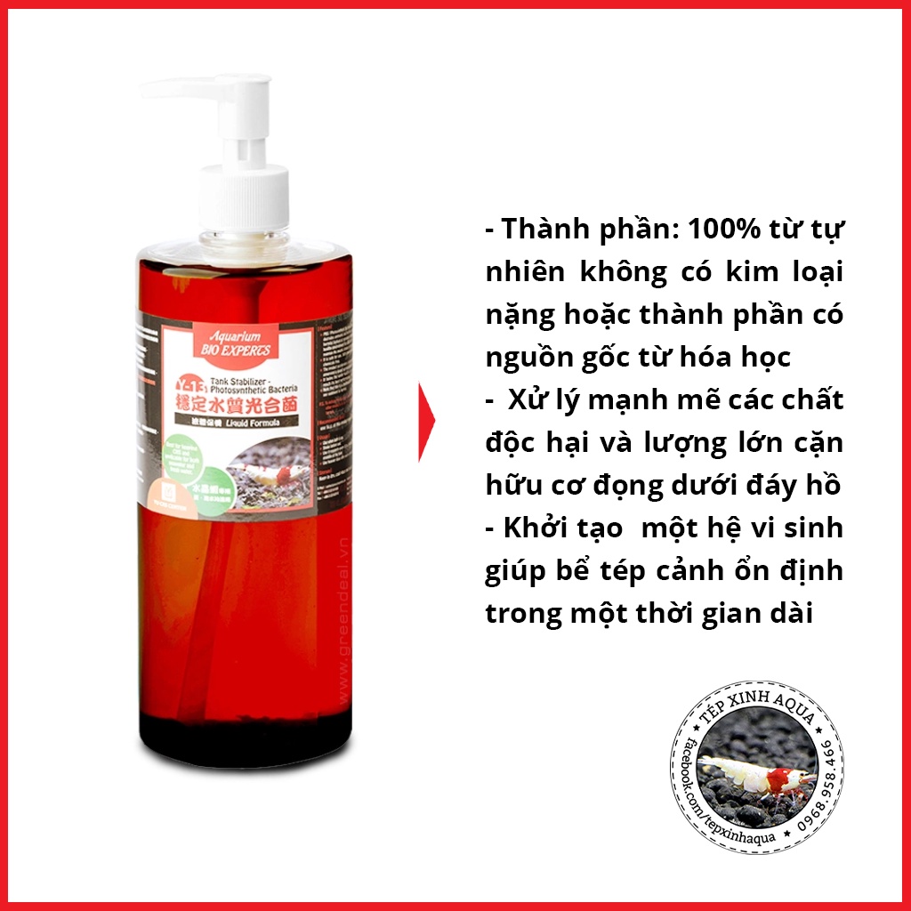 Vi sinh quang hợp PSB Yu CRS Center Y-13 Tank Stabilizer - Photosynthetic Bacteria chuyên dụng cho tép cảnh