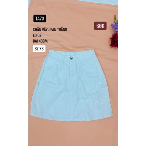 chân váy jean màu trắng đục. TA73