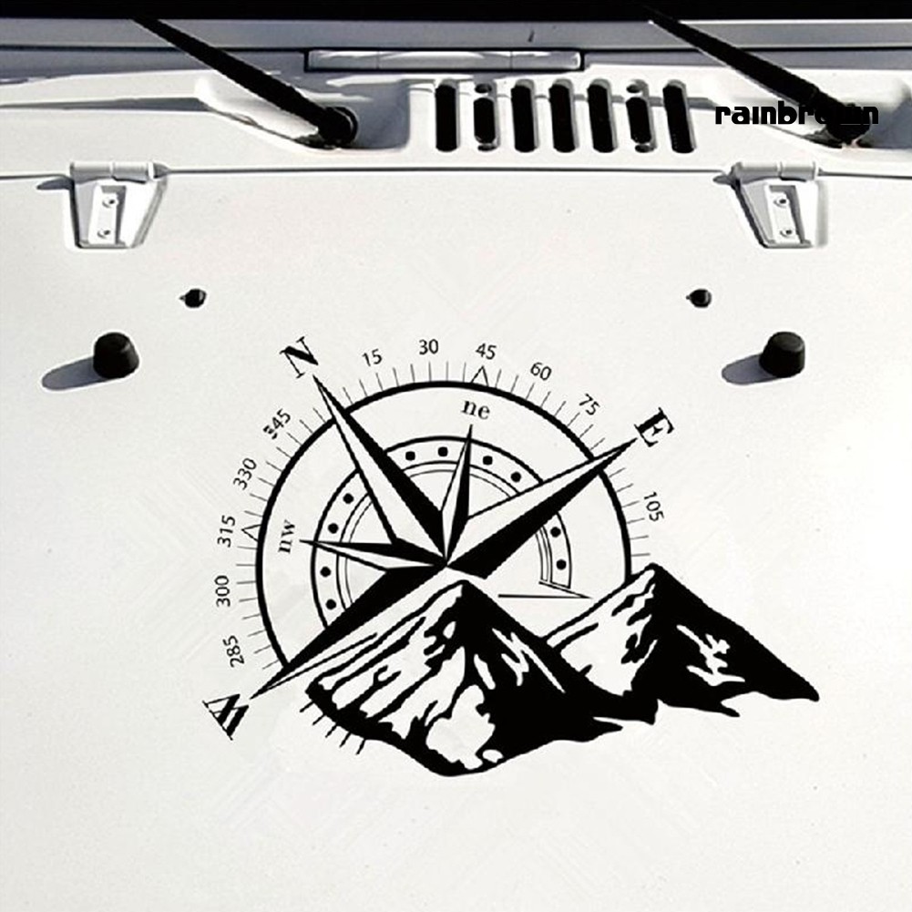 Miếng dán xe hơi họa tiết la bàn trang trí đơn giản độc đáo