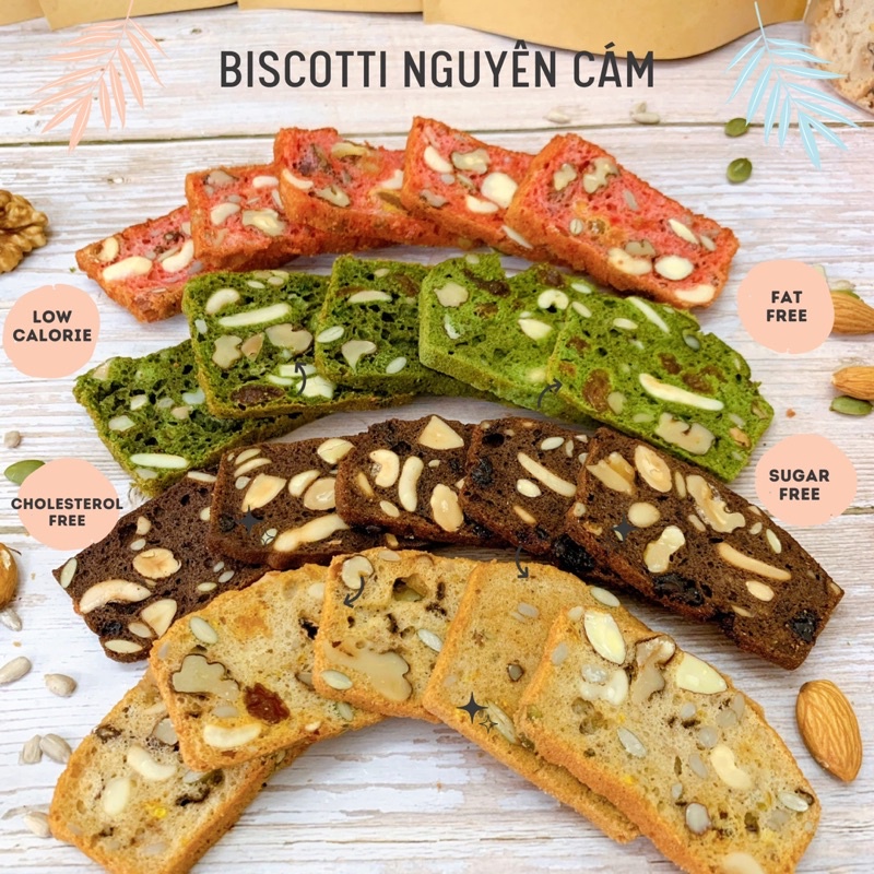 Bánh Biscotti healthy nguyên cám - Giảm cân, tốt cho sức khỏe