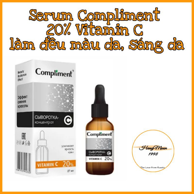 Serum Compliment 27ml với 20% Vitamin C giúp làm đều màu da, sáng da
