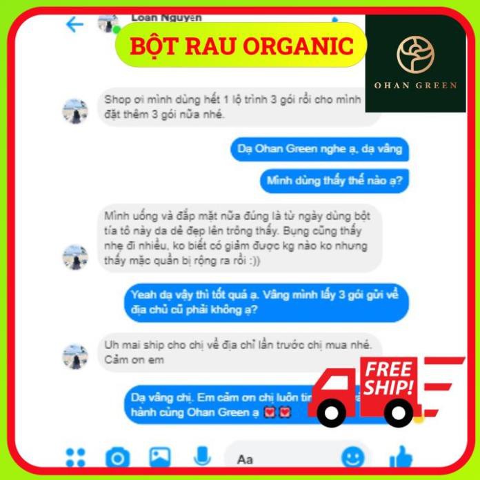 Bột Tía Tô Ohan Green Cao Cấp Organic 100%,Sấy Lạnh Nhật Bản Hỗ Trợ Giảm Cân Xóa Nám Đẹp Da,50 gram,Freeship