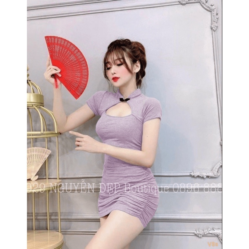 Đầm Body Nữ Khoét Ngực Sexy Nóng Bỏng CHo Các Nàng Tự Tin Khoe Dáng Pu