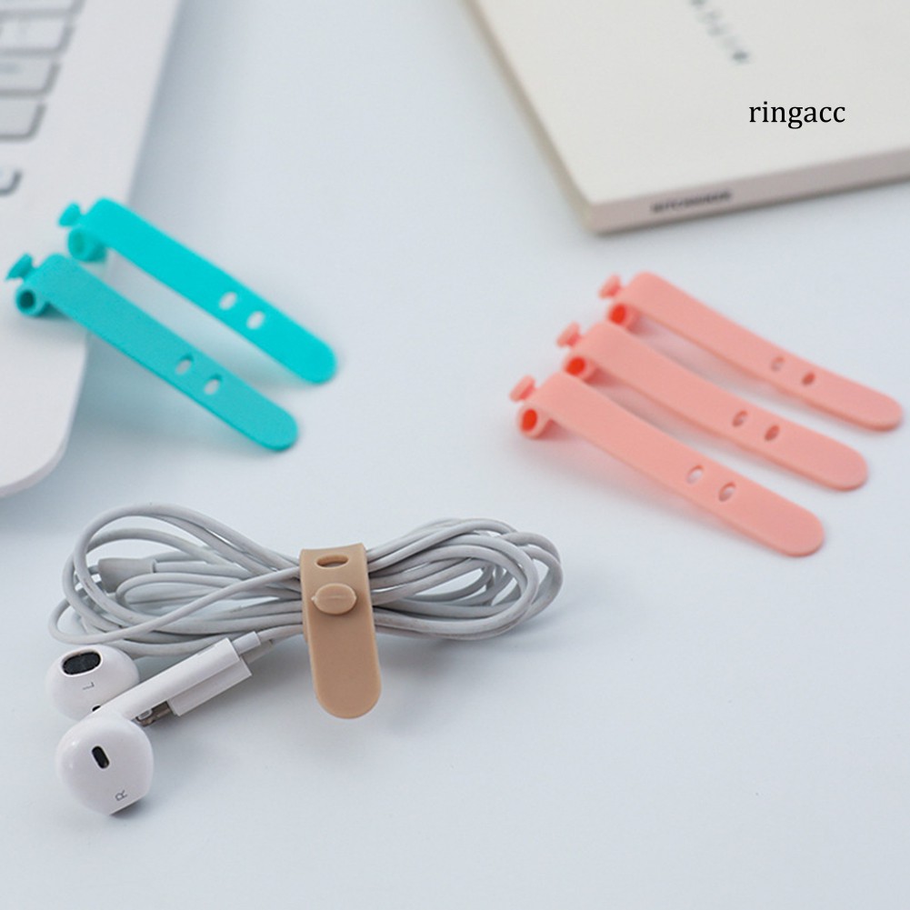 Set 4 Phụ Kiện Giữ Dây Cáp Gọn Gàng Tiện Lợi Bằng Silicon