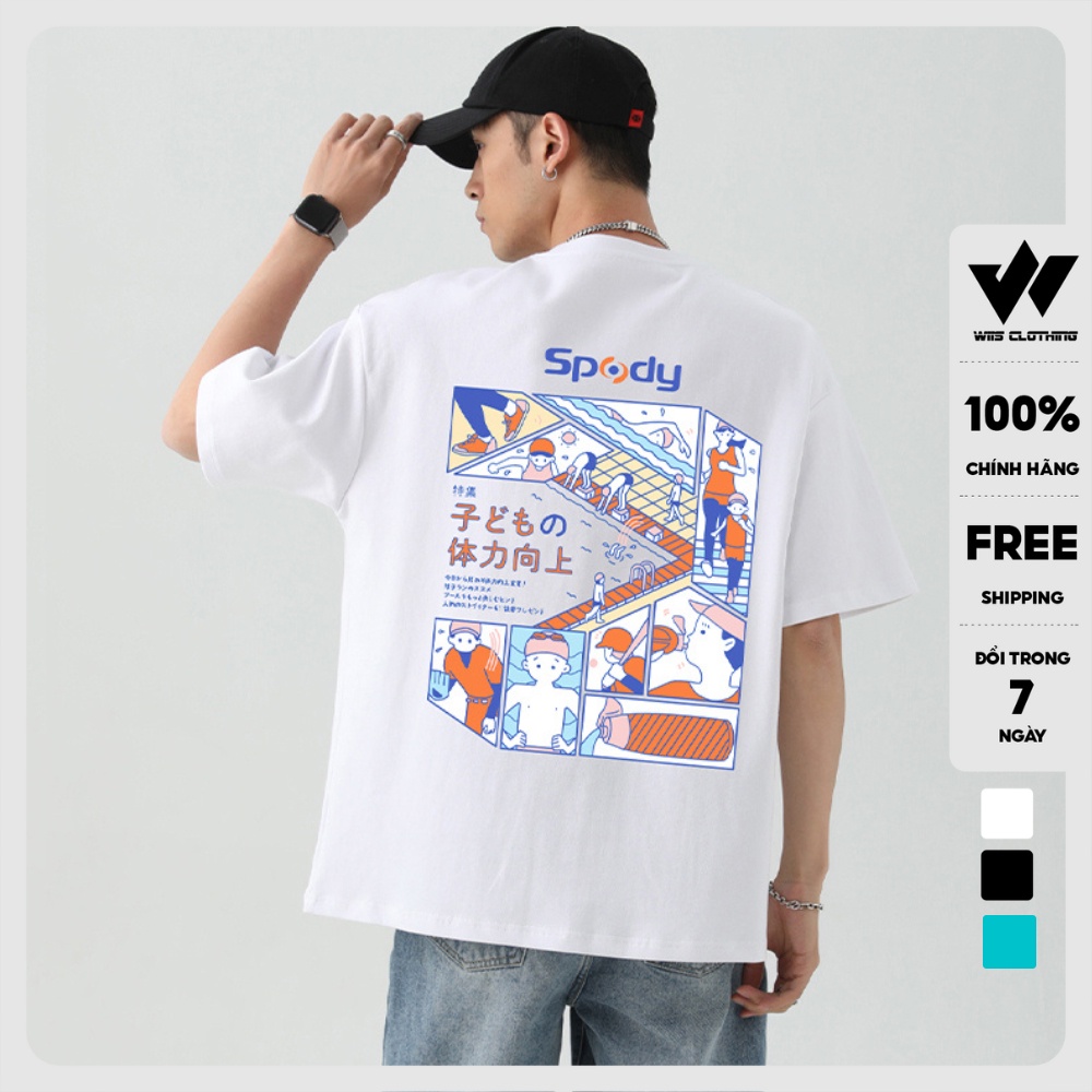 Áo thun tay lỡ unisex form rộng WIIS Spody phông rộng nam nữ phong cách ulzzang