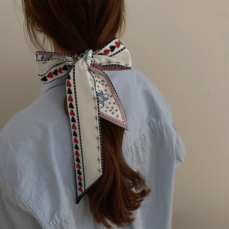 Băng Đô Cài Tóc Giả Lụa Dài In Chữ