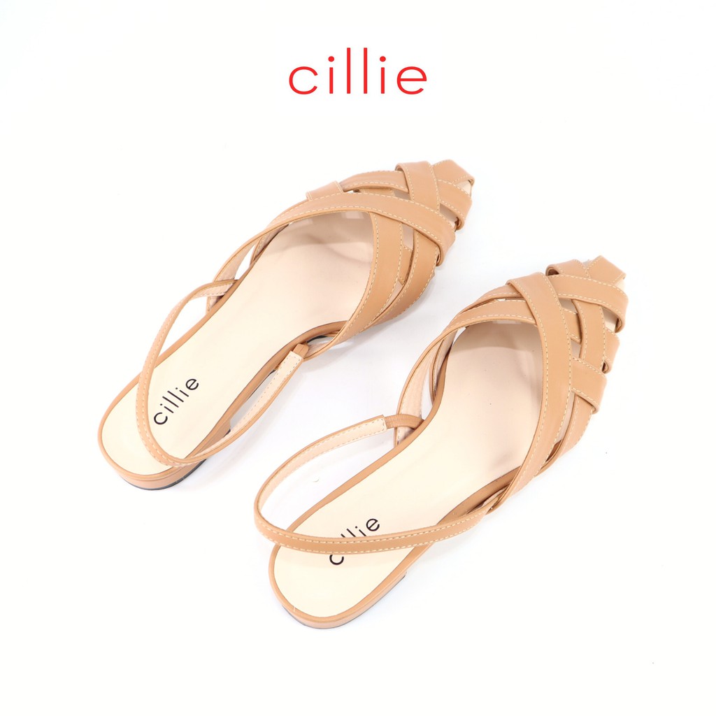 Giày sandal nữ mũi nhọn thanh lịch kiểu rọ độc đáo mới lạ đế cao 2cm Cillie 1179