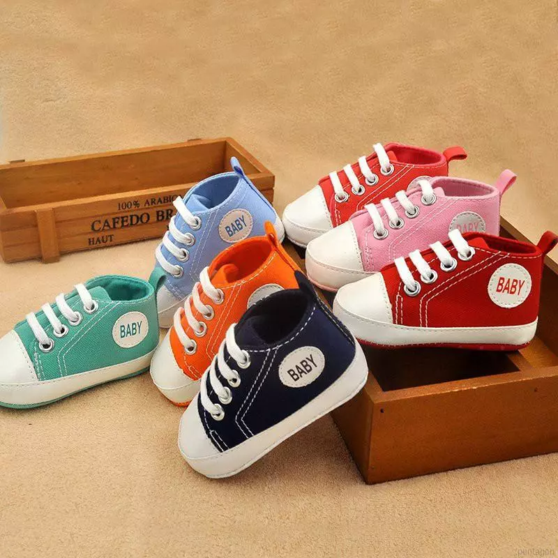 Giày Vải canvas Phối cotton Mềm Mại Chống Trượt Thời Trang Cho Bé Tập Đi