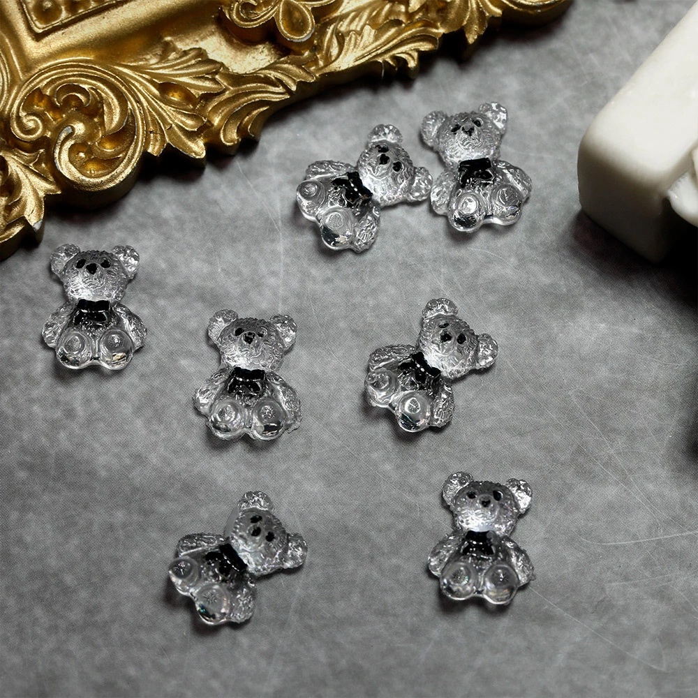 Set 5 Gấu Thạch 3D Trong Suốt Dễ Thương Đính Móng Tay/Trang Trí Móng Gel UV Gel DIY
