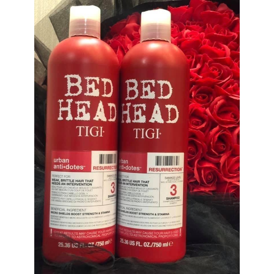 TIGI BED HEAD ĐỎ - CẶP DẦU GỘI + XẢ PHỤC HỒI HƯ TỔN - 2 CHAI 750ML Chuẩn chính hãng USA