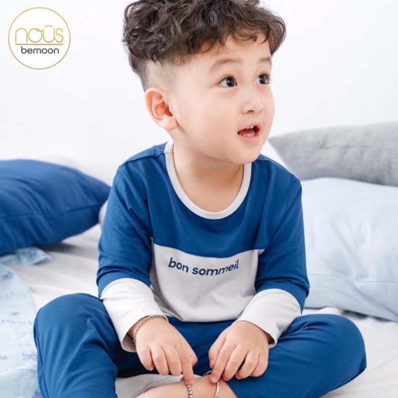 [Nous Kids] Bộ quần áo Nous dài tay bé trai Nu doux mỏng