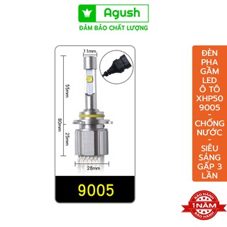 Đèn pha, gầm led ô tô, xe hơi XHP50 1 cặp chân HB3, 12V siêu sáng gấp 3 lần, tuổi thọ 30000 giờ [Bảo hành 1 năm] - Agush