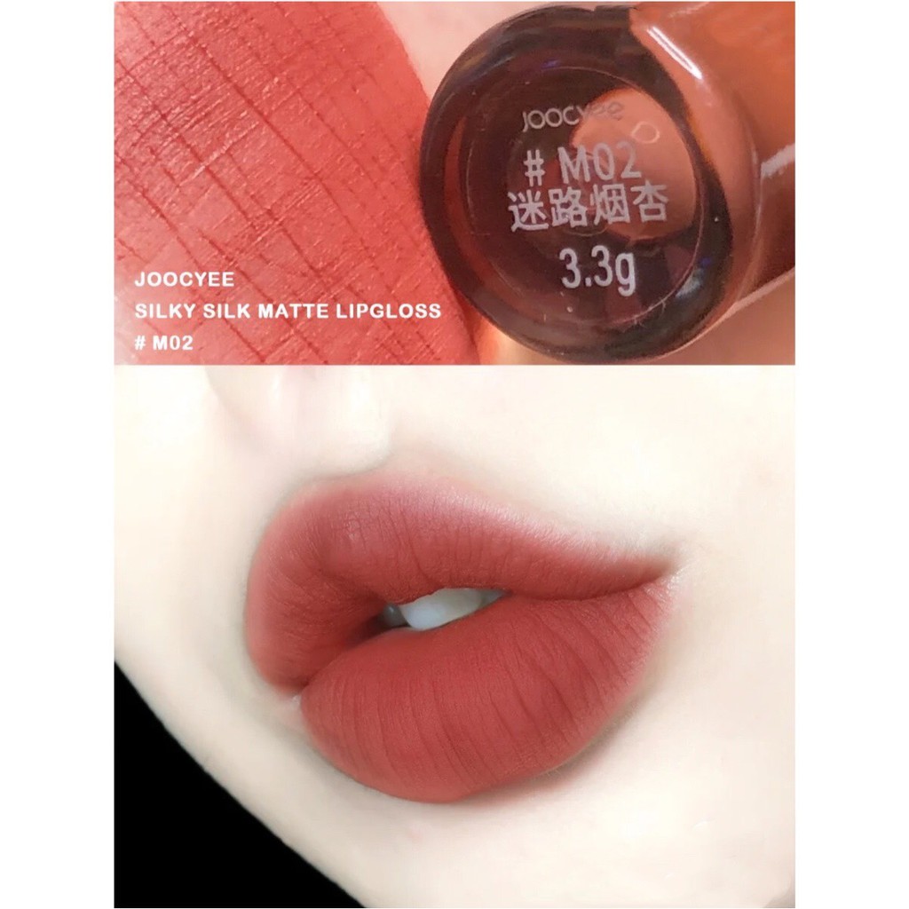 Son kem bóng JOOCYEE căng mọng mềm môi Lelecha Glazed Lipgloss son kem lì Amber Matte Joocyee Silky Silk Matte Lipgloss