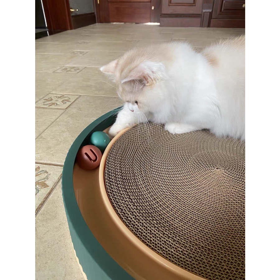 Bàn Cào 3 Trong 1 , Bàn Cào Móng Kiêm Ổ Nằm Có Bóng Lục Lạc Và Catnip - CÓ ẢNH THẬT