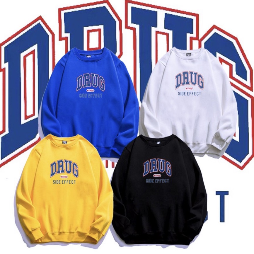 Áo Sweater Cổ Tròn Dài Tay Nữ Nam Unisex Chất Vải Nỉ Poly Drug WAW001NO