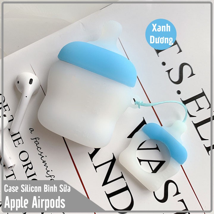 Túi đựng silicon cho tai nghe Airpods hình Bình Sữa nhựa dẻo