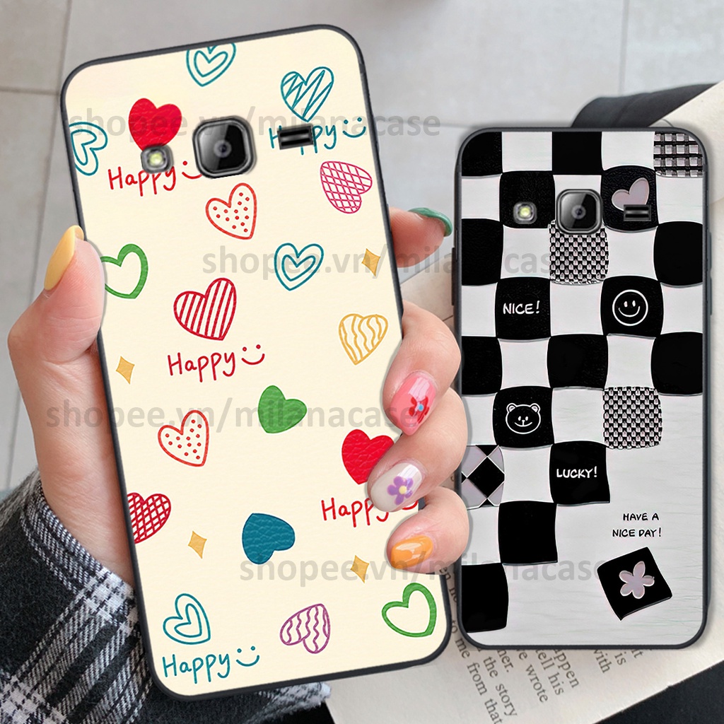 Ốp Samsung J310 / J3 2016 in hình caro trái tim siêu đẹp, siêu nét đầy phong cách cá tính