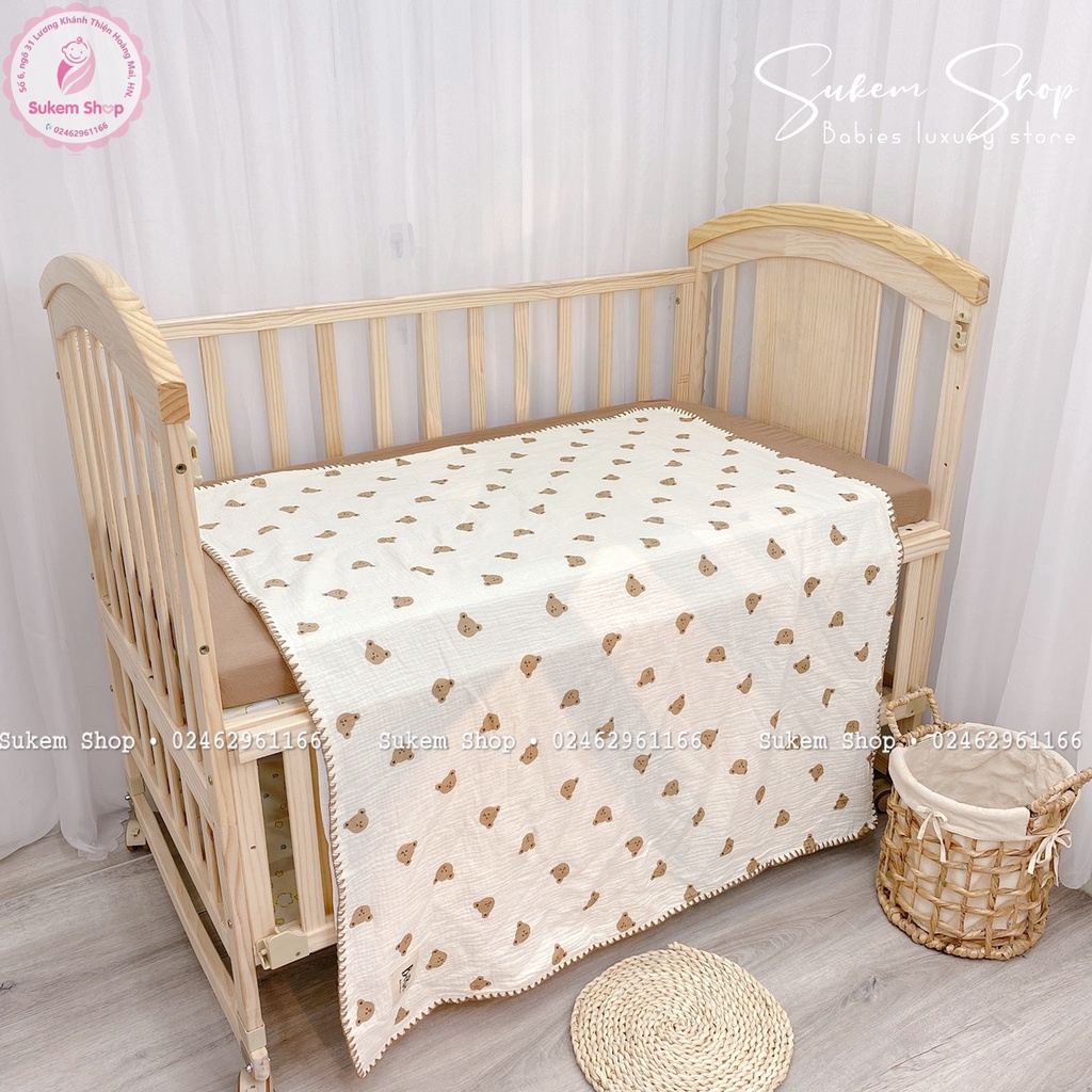 Chăn Xô 4 Lớp VIỀN TO BéBé Chất Xô Hàn Thoáng,Mềm, Siêu Nhẹ