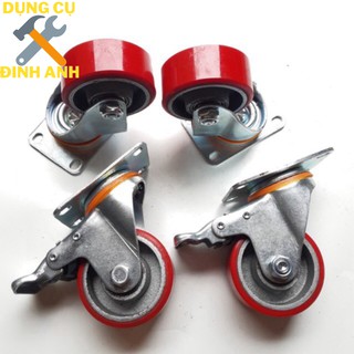 Bộ 4 bánh xe đẩy lõi gang đúc đặc siêu bền 75x50mm