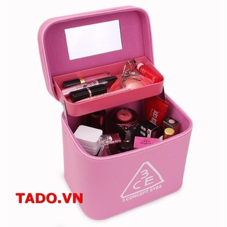 [ 2020 ] Thùng / Cốp hộp đựng mỹ phẩm trang điểm 3CE 2 tầng giao màu ngâu nhiên GD652