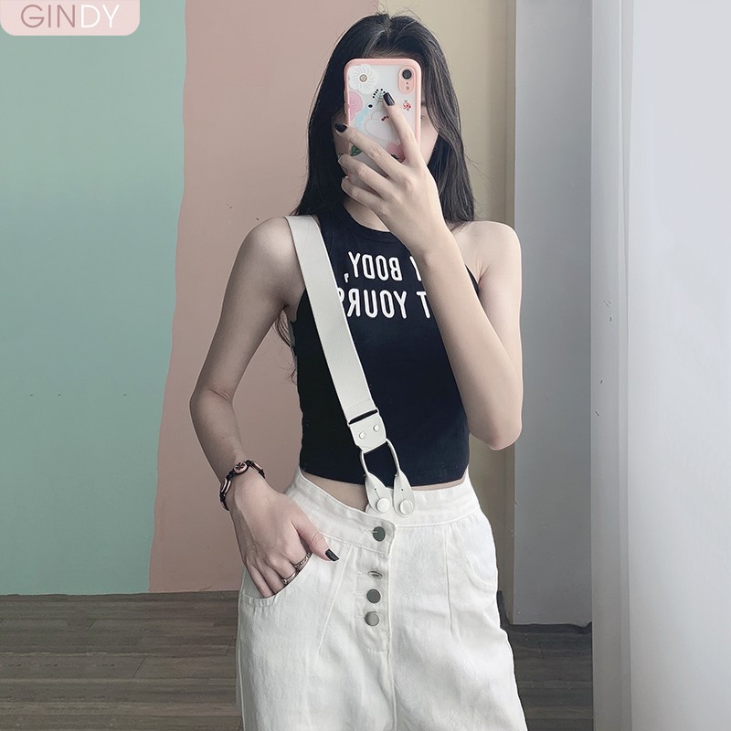 Yếm quần GINDY dáng baggy chất vải kaki dây chéo thời trang năng động Q20048 Q20009 | BigBuy360 - bigbuy360.vn