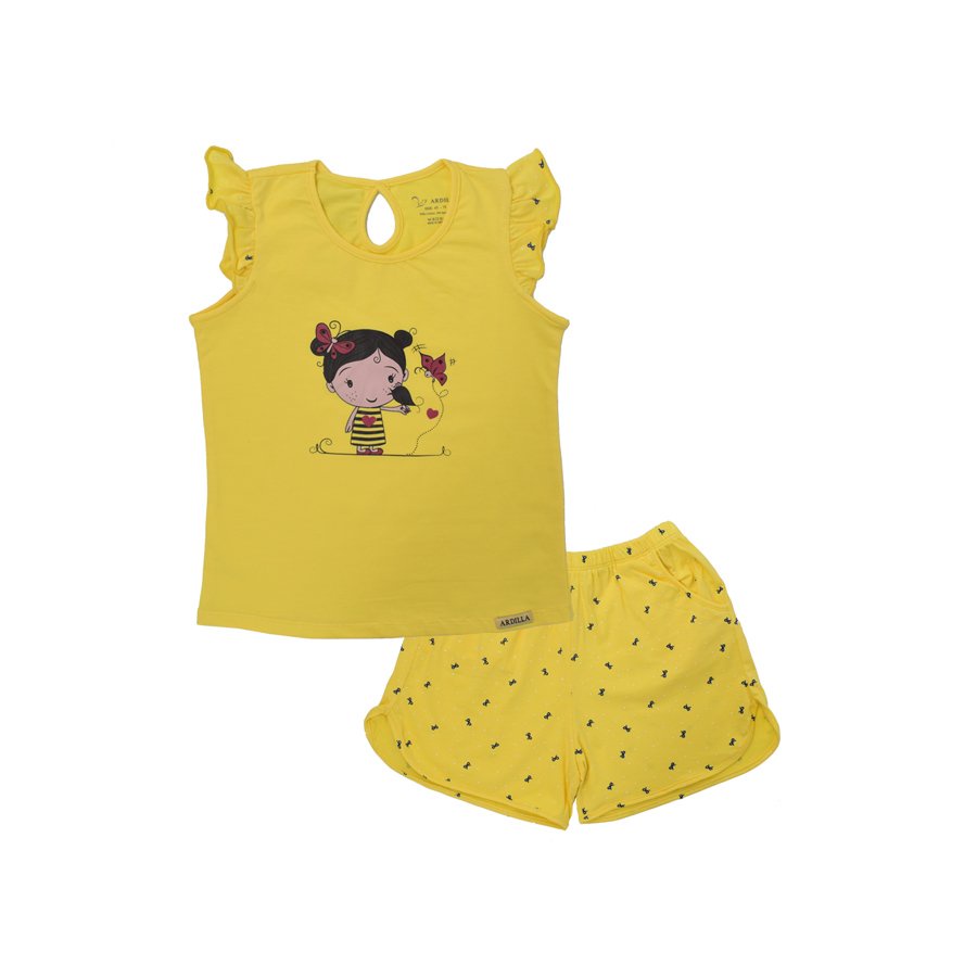 Bộ mặc nhà bé gái hoạt tiết đáng yêu 08GS18