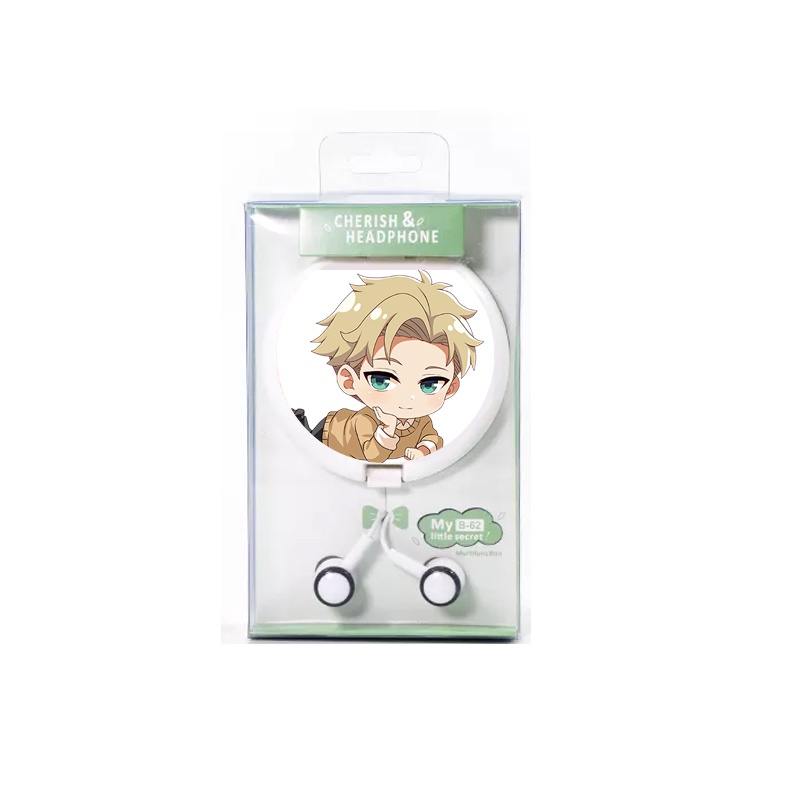 Tai nghe hộp tròn in hình SPY x Family ver nằm Gia đình điệp viên anime chibi nghe nhạc tiện lợi