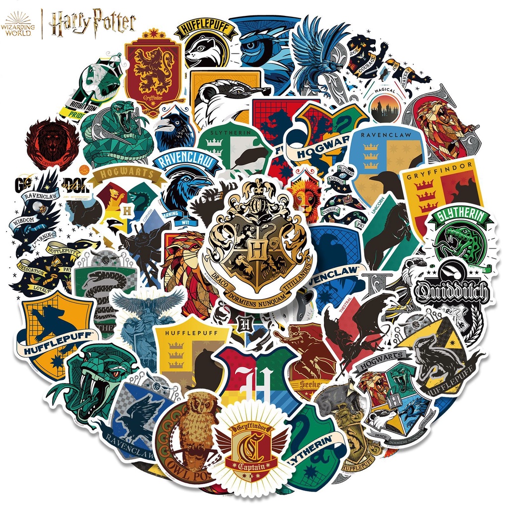 Bộ 50 Miếng Dán Chống Thấm Nước 15 Phong Cách Harry Potter Wizard Series Cho Điện Thoại / Mũ Bảo Hiểm