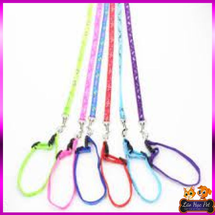 Dây dắt chó mèo - Dây dắt 2 lớp bền bỉ, họa tiết đẹp - DÂY + VÒNG CỔ