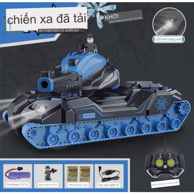 Đồ chơi ! Xe tăng điều khiển từ xa bắn bom nước mã 168-3