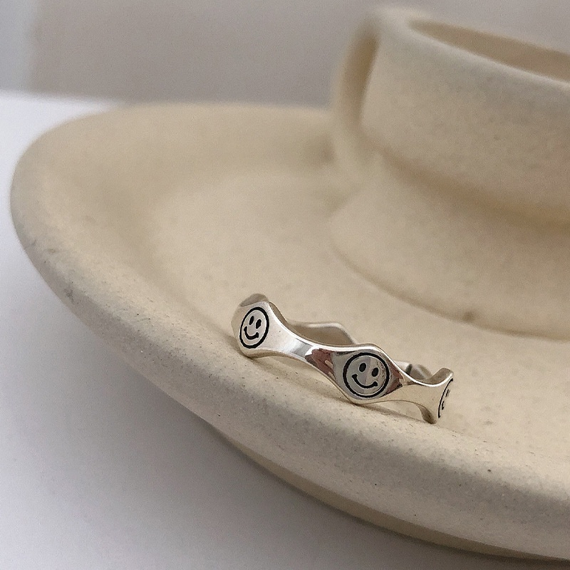 Nhẫn Bạc Kiểu Hình Học Đơn Giản Sáng Tạo Thời Trang Cho Nam Và Nữ