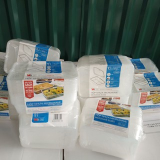 [ XẢ KHO] Hộp nhựa chữ nhật đựng thức ăn, hộp nhựa đựng thực phẩm 550 ml - Set 50c