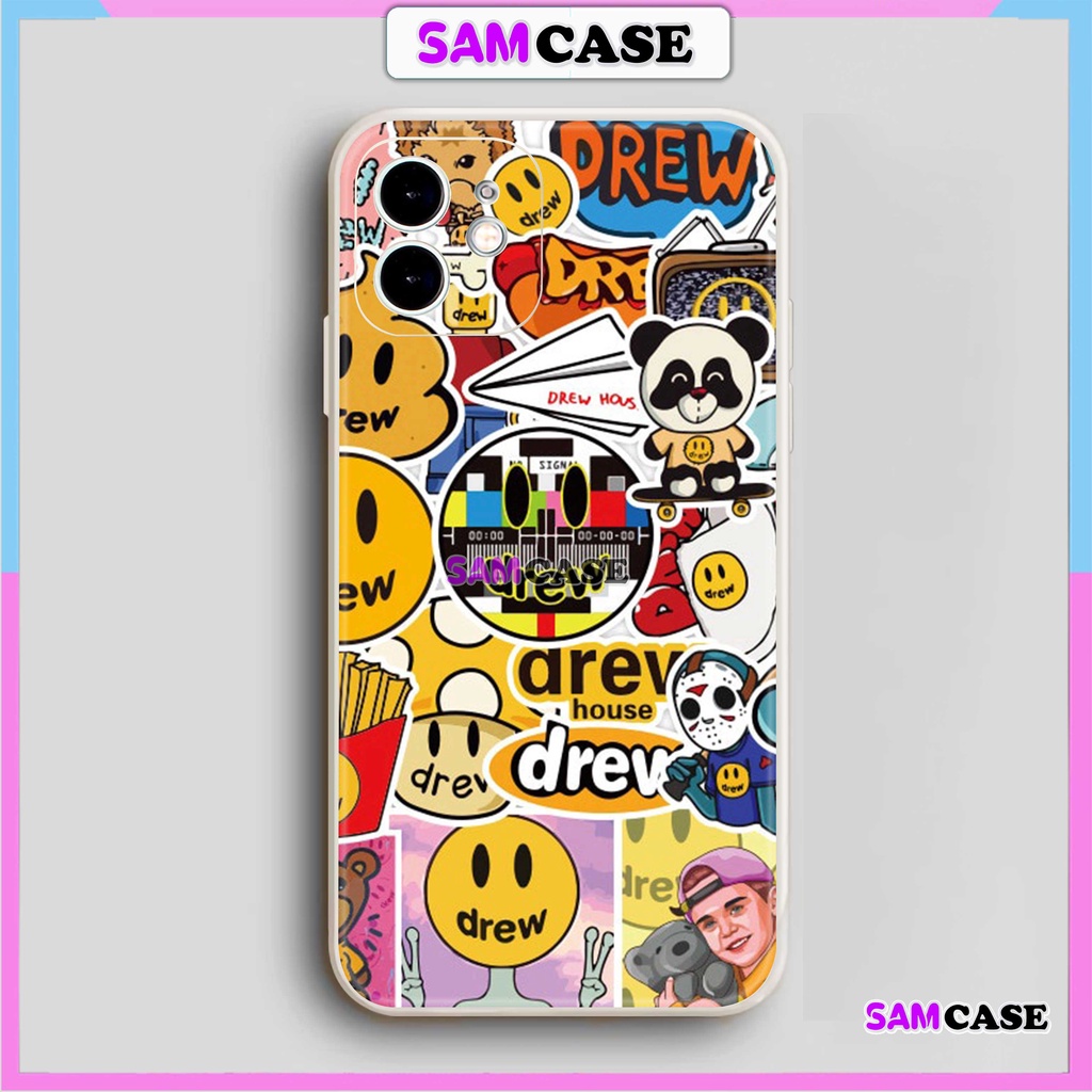 Ốp lưng iPhone 6/6s/7/8/X/XS/11/12/13/14 Pro Plus Max viền vuông chống sốc bảo vệ camera silicon mềm hình Drew11-1