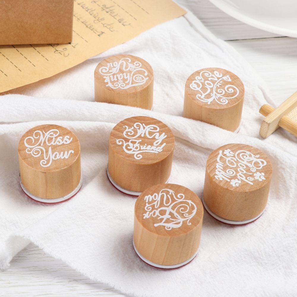 SUENIN Con Dấu Gỗ In Chữ Thank You Trang Trí Sổ Tay DIY