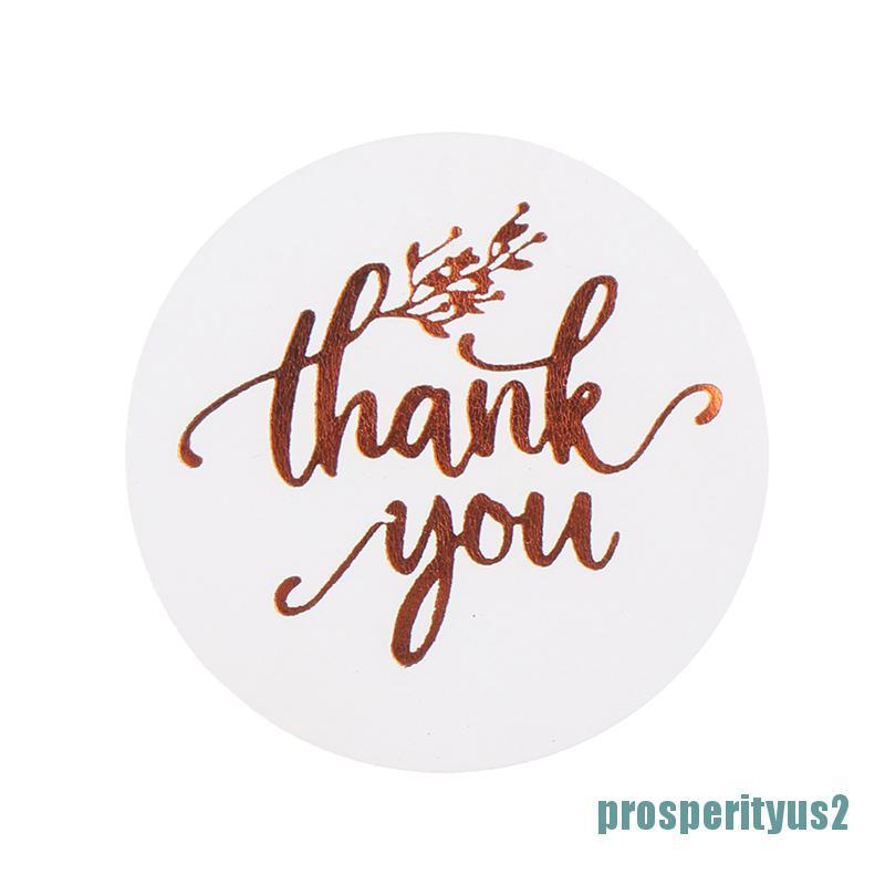 (prosperityu2) 500pcs Candy Thank You Sticker For Seal Thank You Sticker