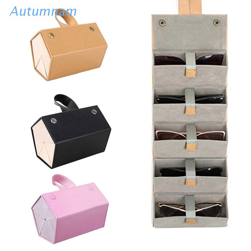 Hộp Cuộn 5 Ngăn Đựng Mắt Kính Bằng Da PU