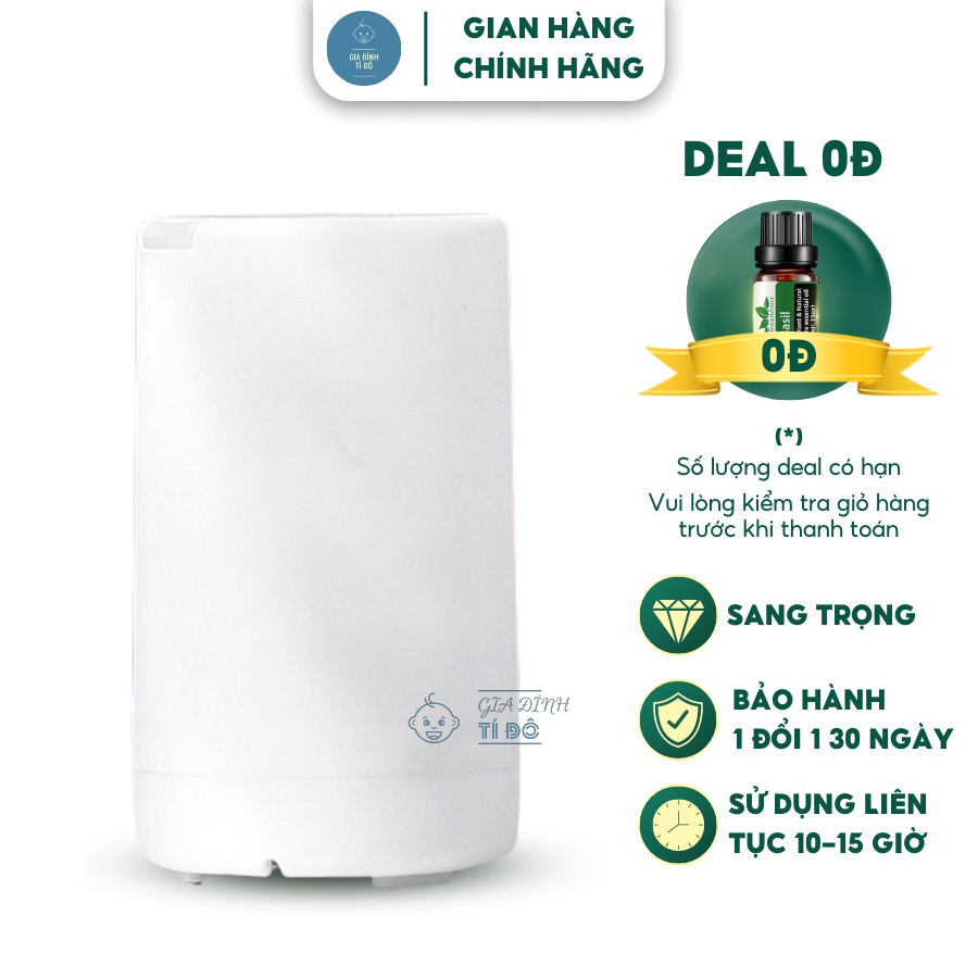 Máy Xông Tinh Dầu, Phun Sương Nano Dùng Cho Ô Tô, Phòng Ngủ Nhỏ, Bàn Làm VIệc có Đèn Led 7 Màu Dung Tích 120ml