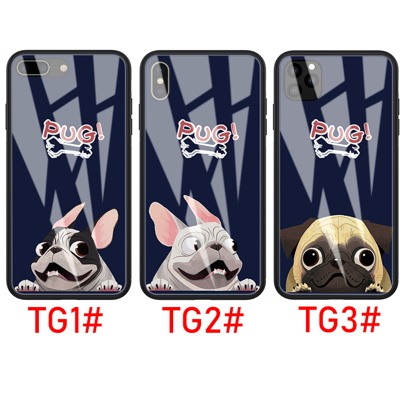 Ốp lưng điện thoại iPhone 11 Pro XS Max X XR 8 7 6S 6 Plus 5S 5 SE 2020 D15 hình chú chó PUG