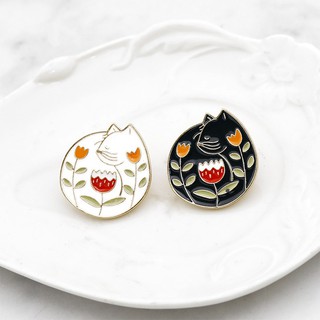 Cute Cat lily Brooch Garment Bag Accessories
