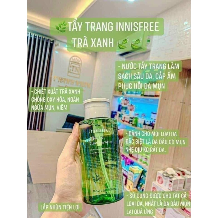 Nước Tẩy Trang INNISFREE Trà Xanh 300ml - Dịu Nhẹ, Mềm Mịn Làn Da GentsOfficialStore