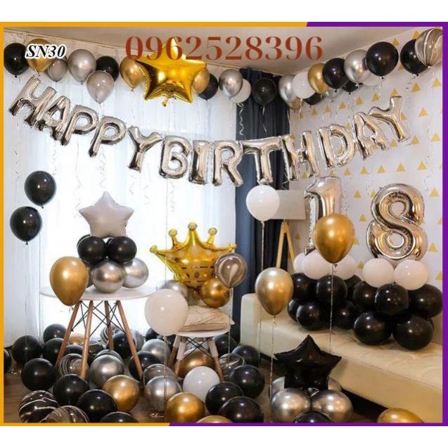[Nhiều Mẫu Lựa Đẹp]❤️Đầy Đủ❤️Set Bóng Trang Trí Sinh Nhật SN3032