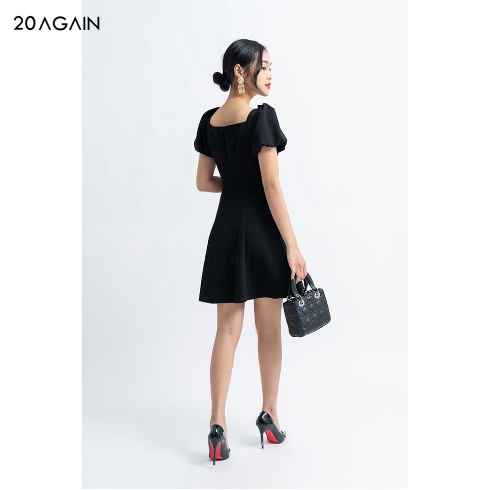 Đầm váy nữ công sở 20AGAIN đủ màu, đủ size, tay bồng đính cúc sang trọng DEA1101