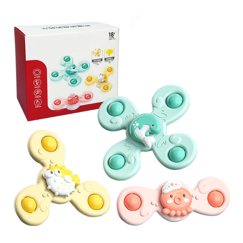 Đồ chơi Con quay gắn tường hoạt hình Bạch Tuộc Fidget Spinner cho bé màu sắc vui nhộn kích thích giác quan New4all