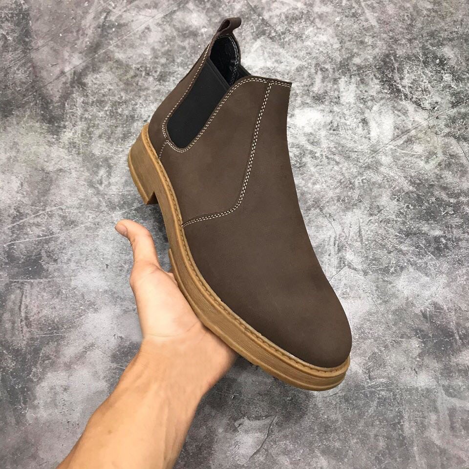 Giày chelsea boots nam da lộn phong cách châu âu